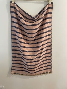 Striped Pink and navy reversible Scarf